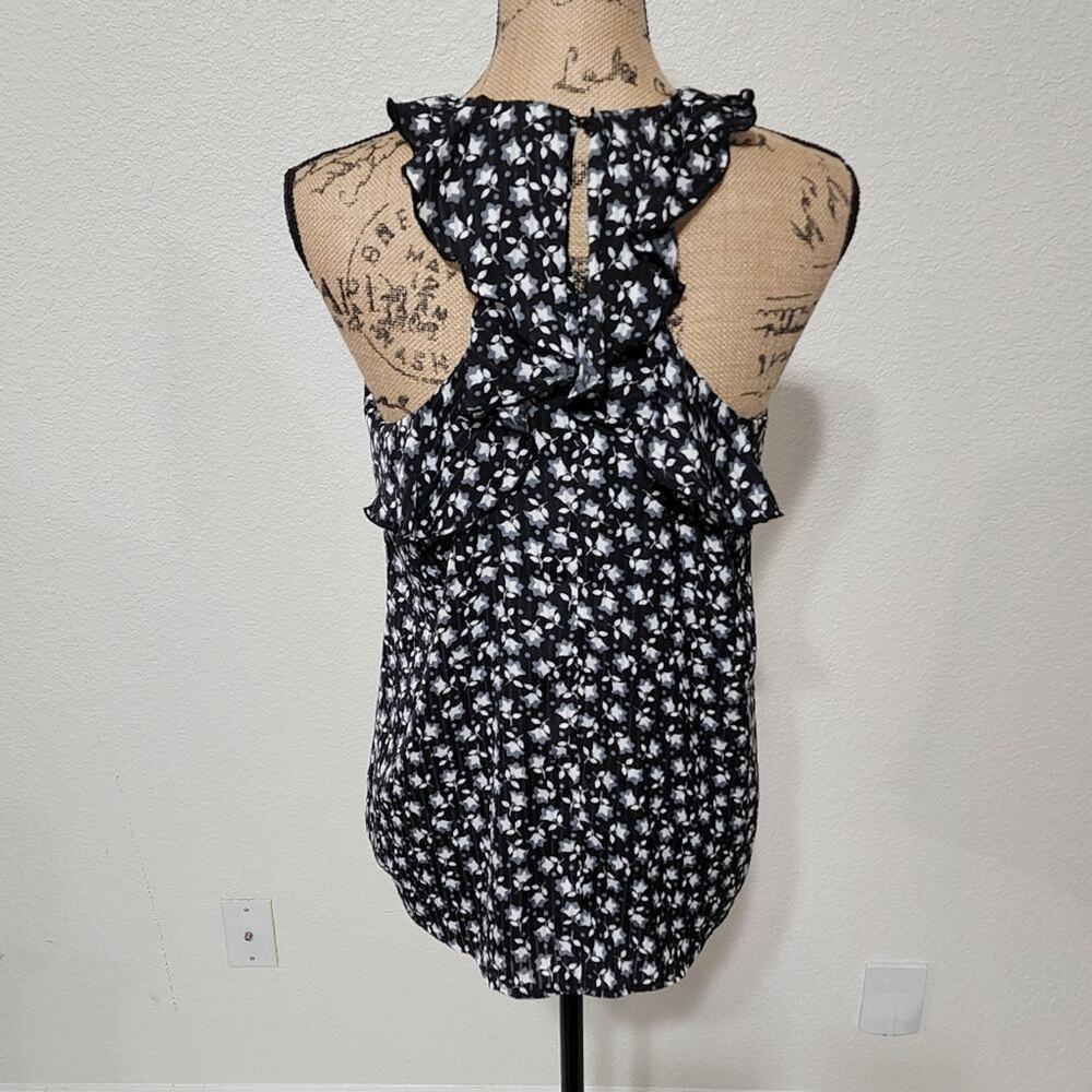 LOFT ruffled t-back polka dot flowy tank‎ size XS - Picture 3 of 6